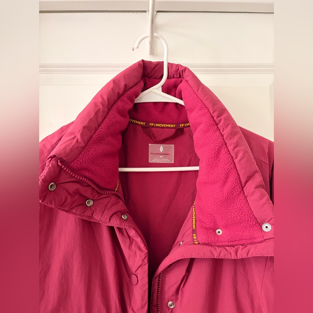 Free People Packable Raspberry Oversized Puffer Jacket - Picture 9 of 9